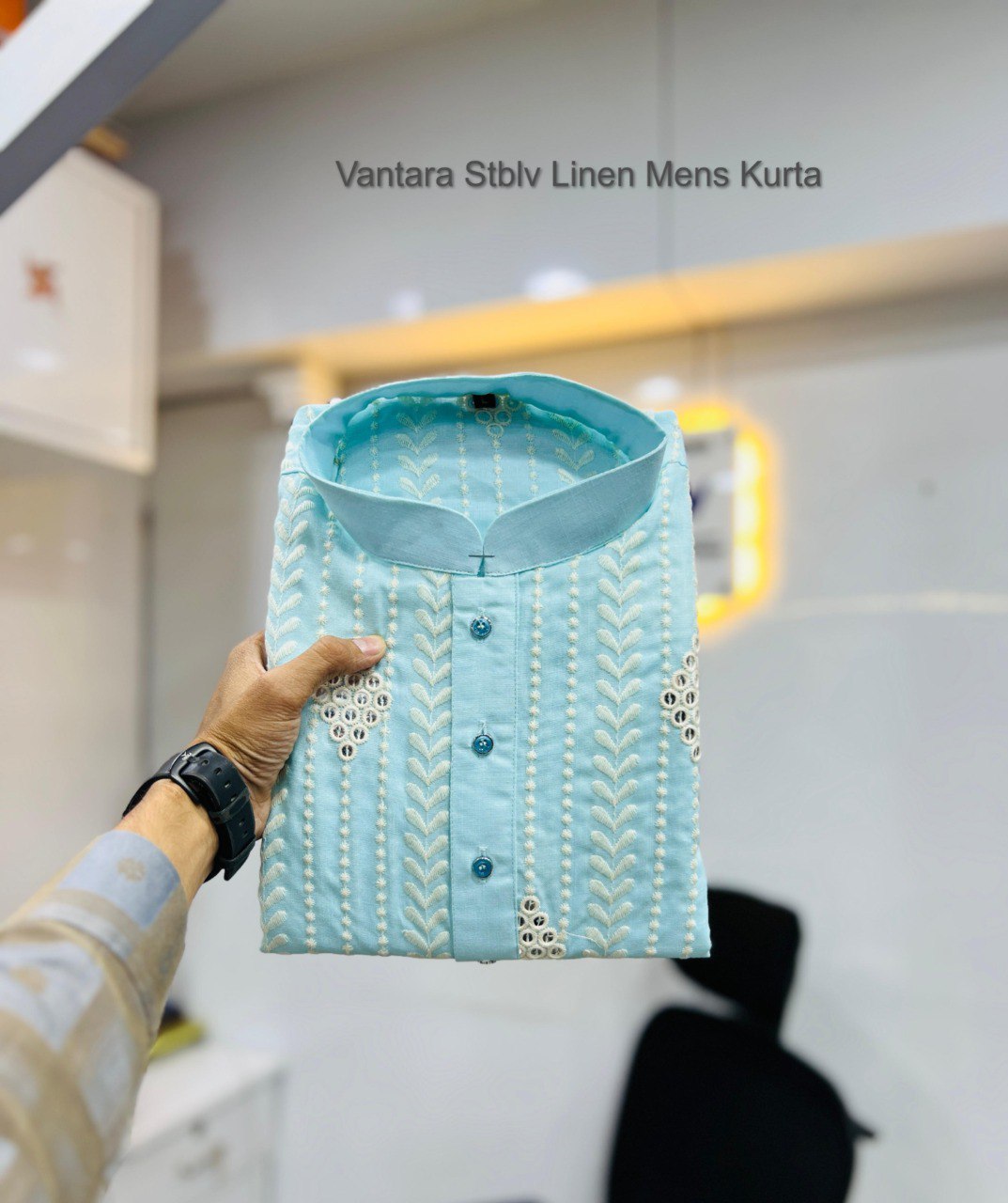 Vantara Stblv Linen Mens Kurta