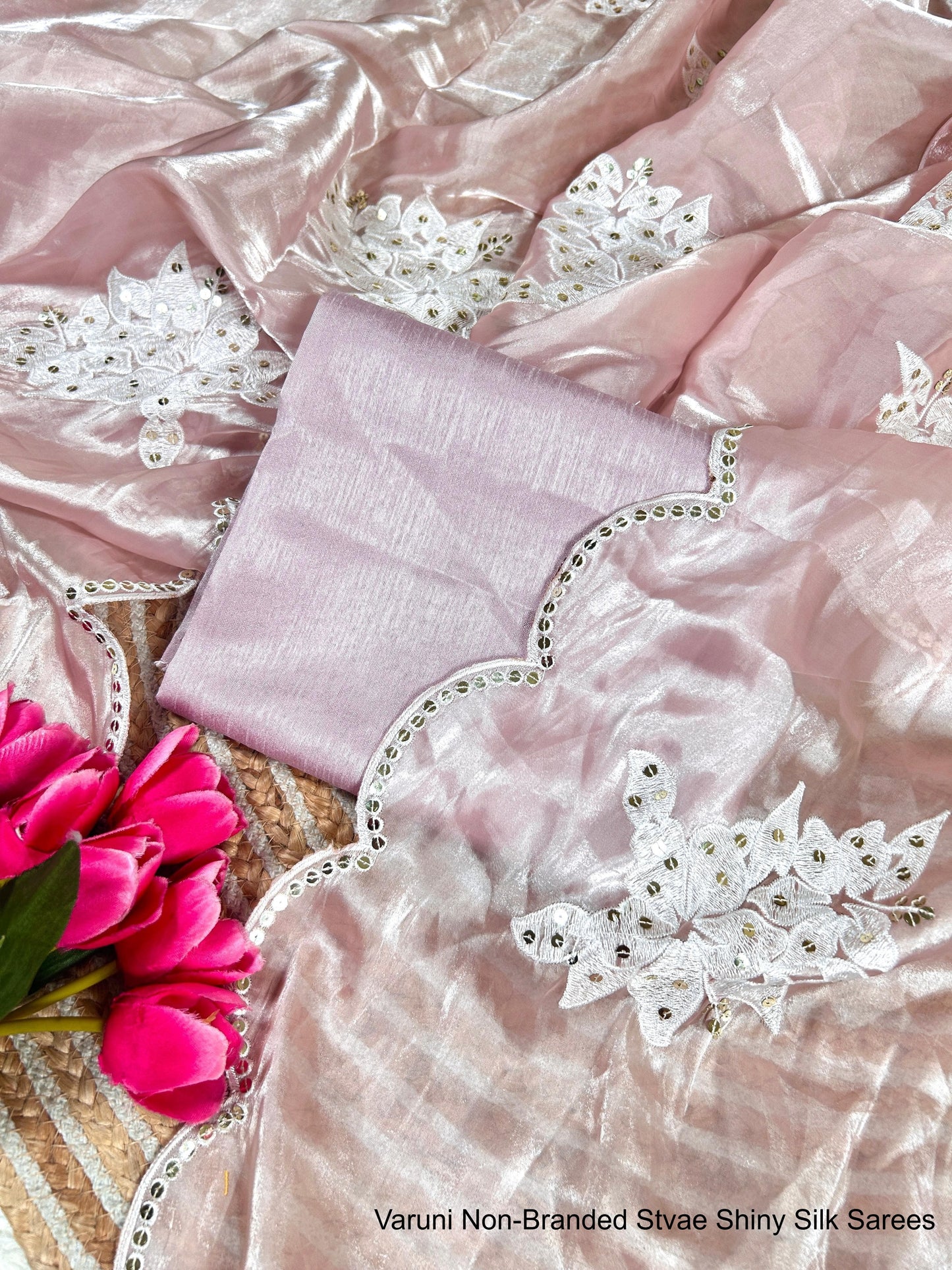 Varuni Non-Branded Stvae Shiny Silk Sarees