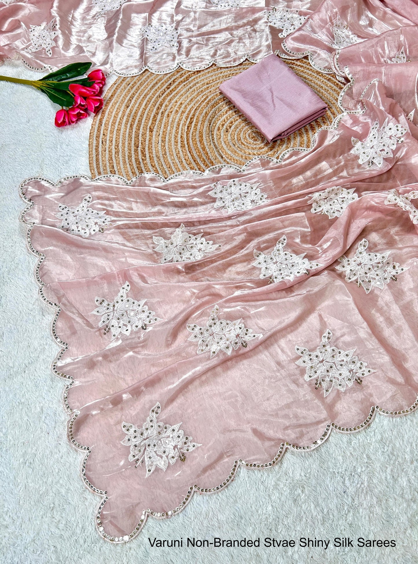 Varuni Non-Branded Stvae Shiny Silk Sarees