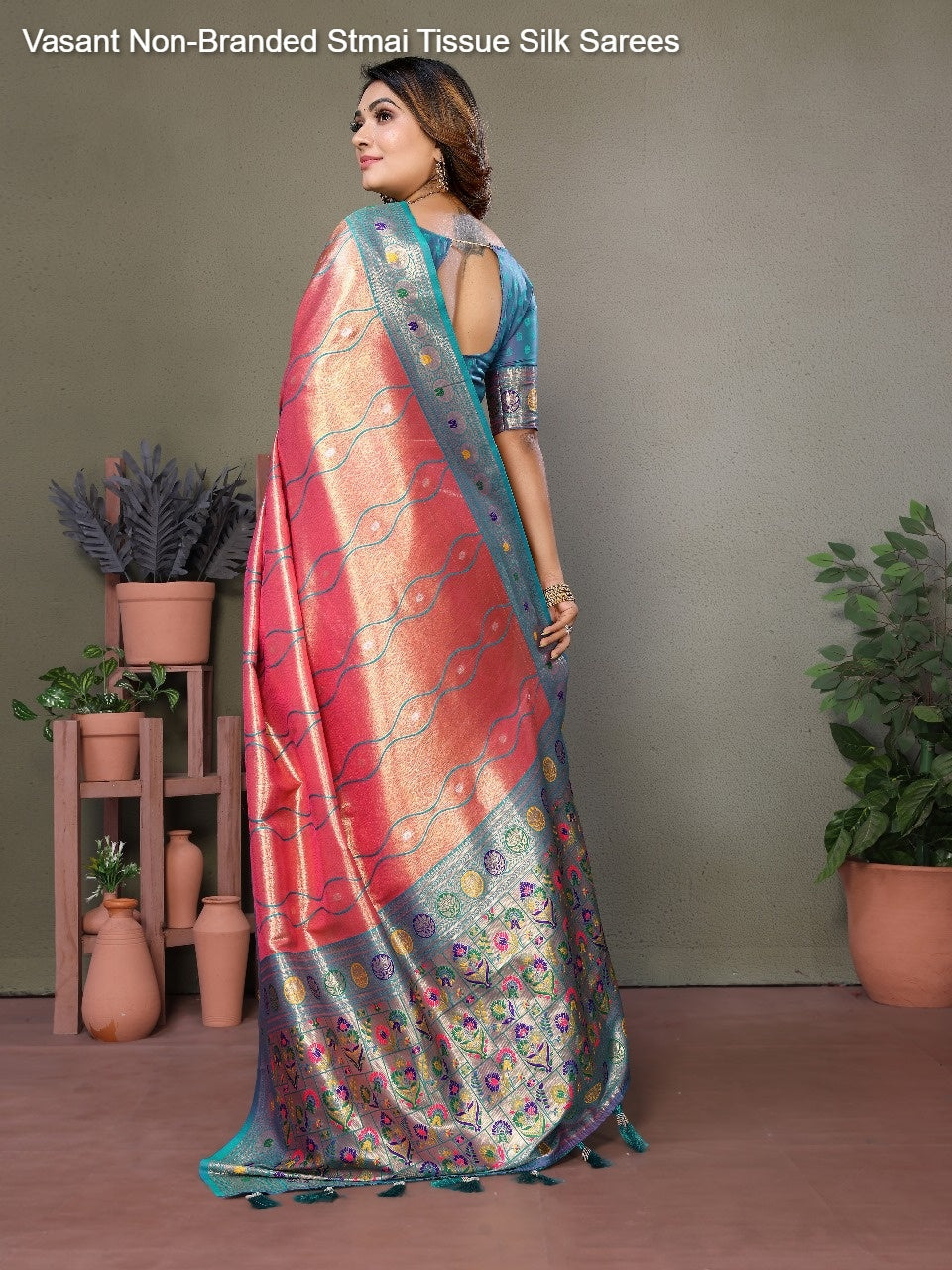 Vasant Non-Branded Stmai Tissue Silk Sarees