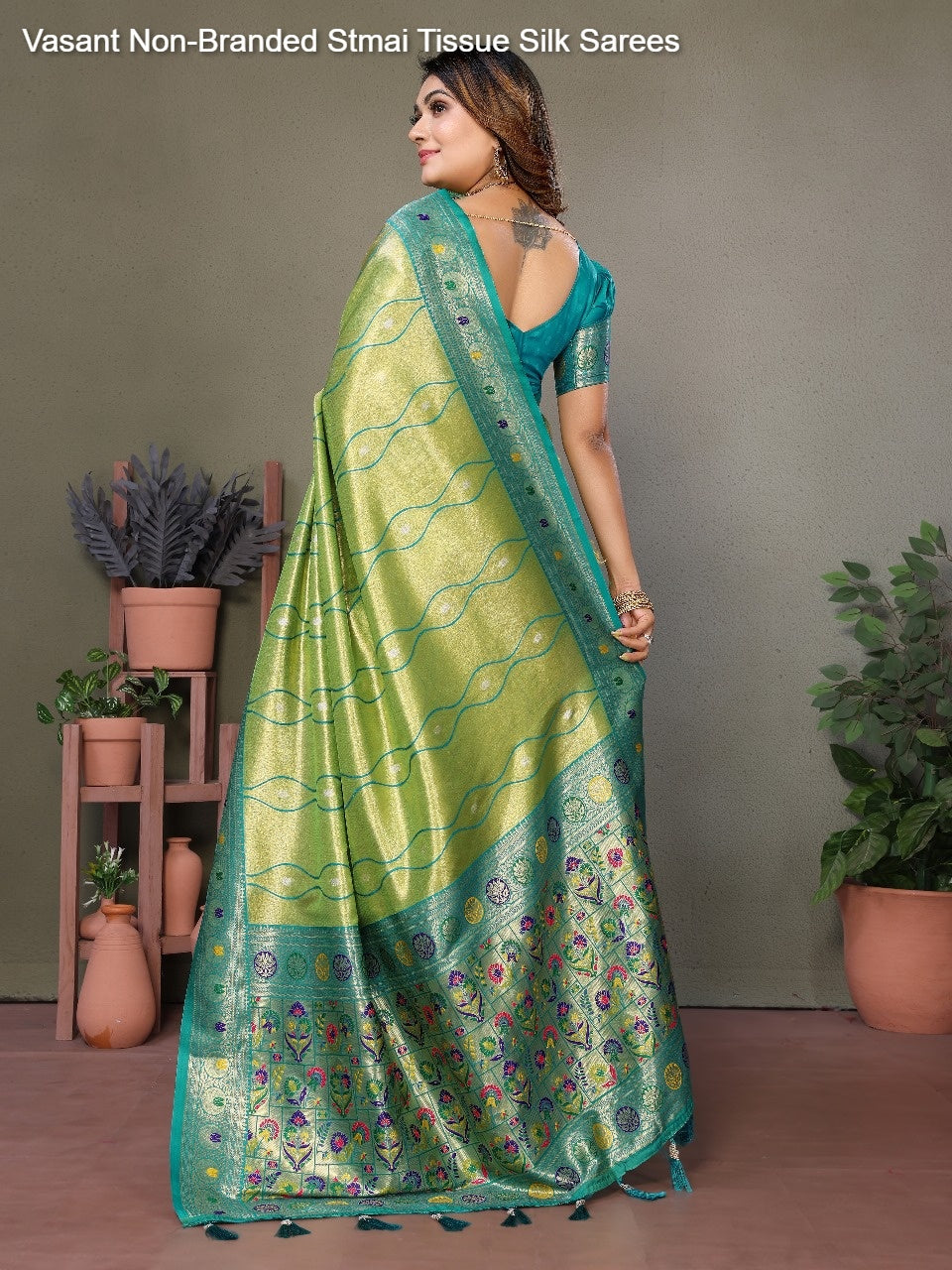 Vasant Non-Branded Stmai Tissue Silk Sarees