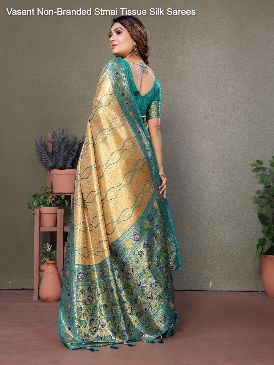 Vasant Non-Branded Stmai Tissue Silk Sarees