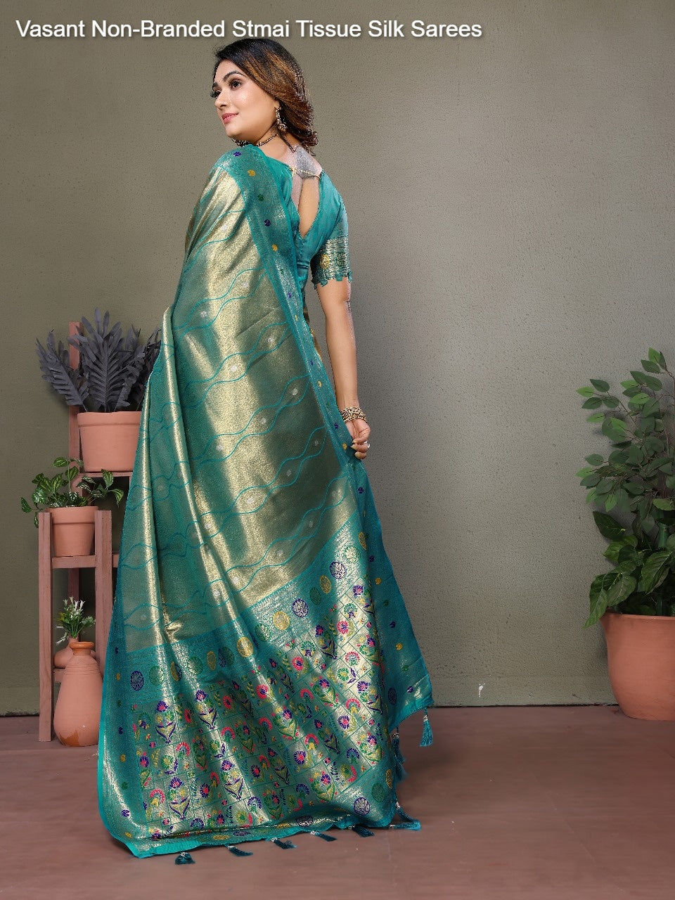 Vasant Non-Branded Stmai Tissue Silk Sarees
