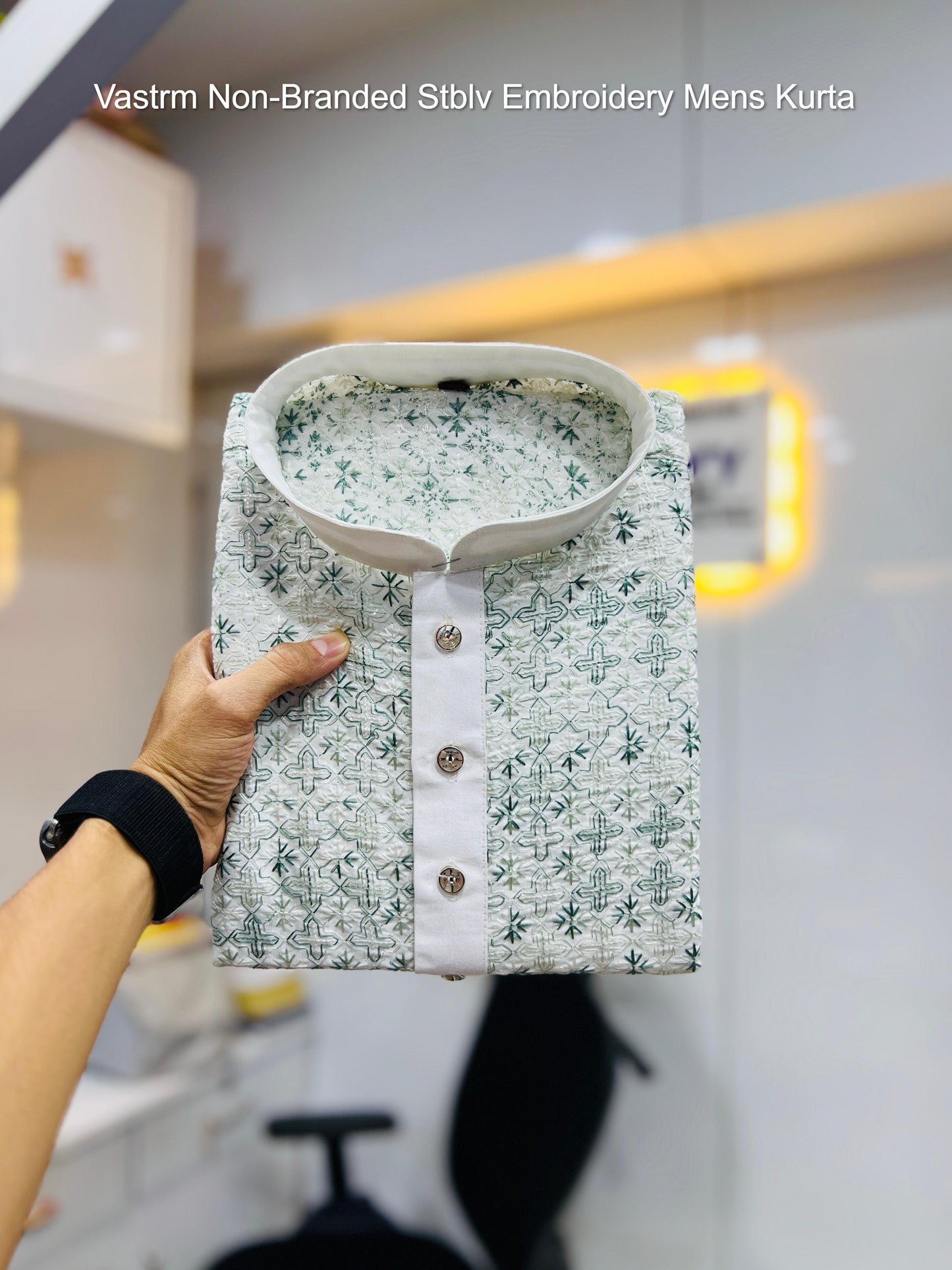 Vastrm Non-Branded Stblv Embroidery Mens Kurta
