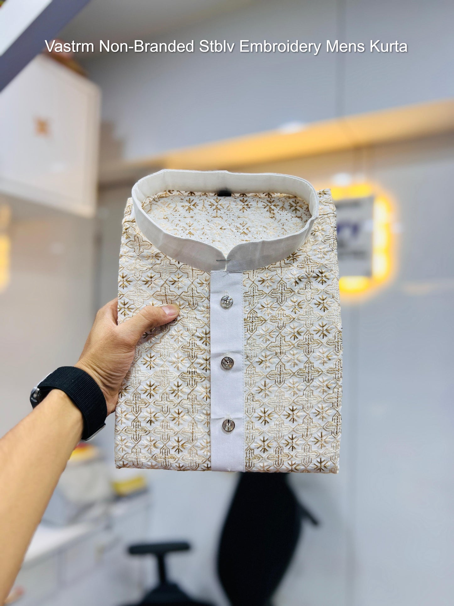 Vastrm Non-Branded Stblv Embroidery Mens Kurta