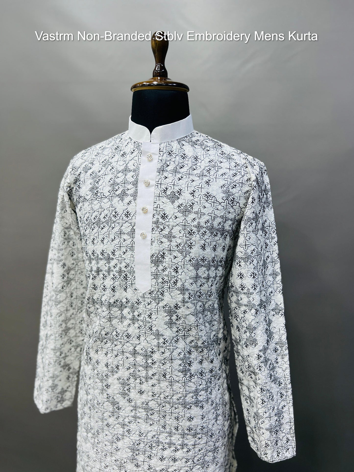 Vastrm Non-Branded Stblv Embroidery Mens Kurta