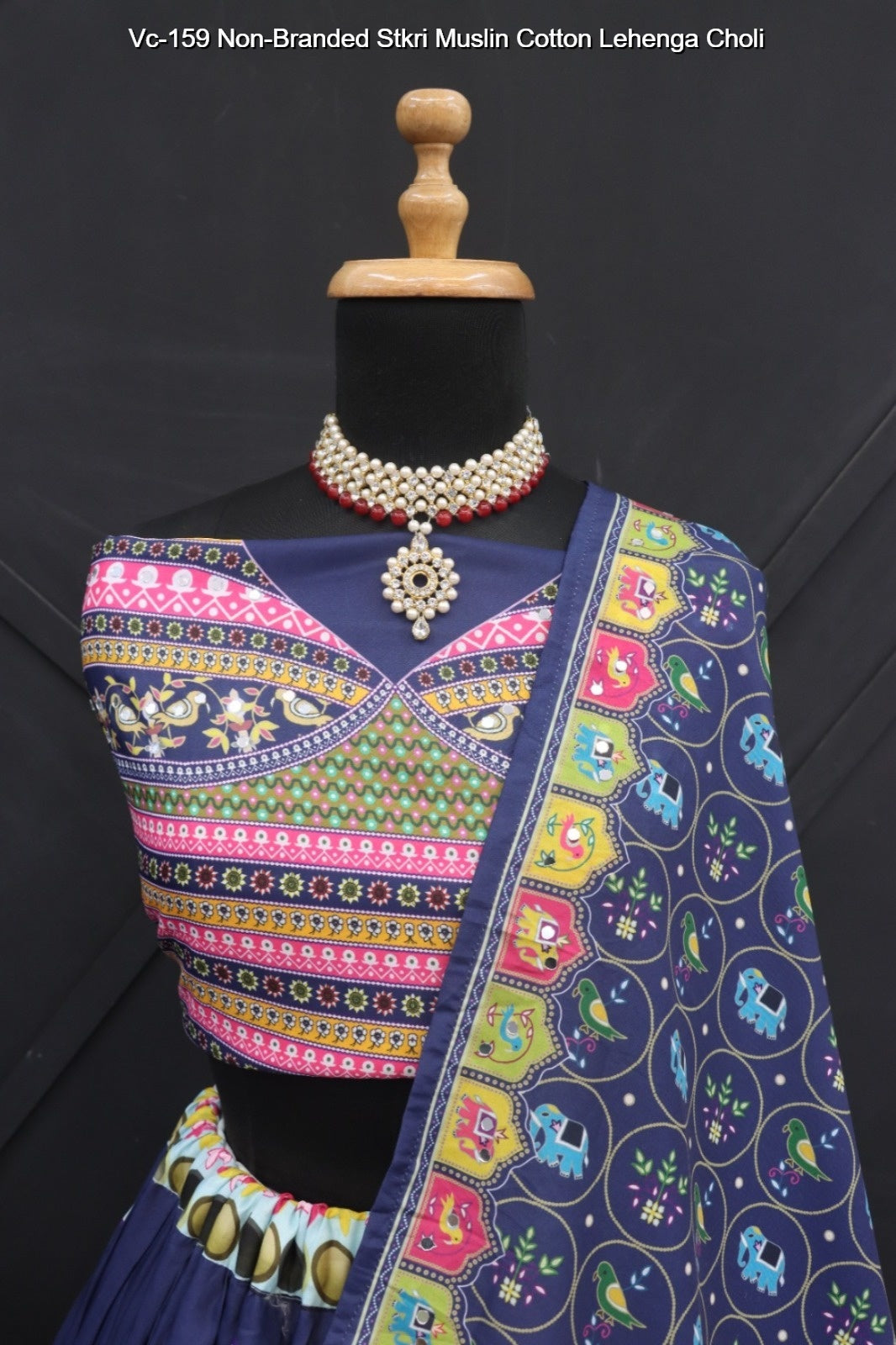 Vc-159 Non-Branded Stkri Muslin Cotton Lehenga Choli