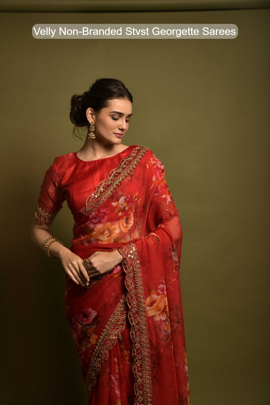 Velly Non-Branded Stvst Georgette Sarees