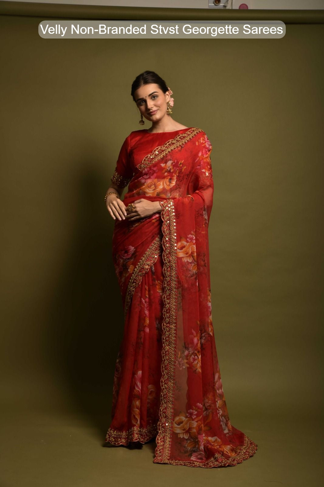 Velly Non-Branded Stvst Georgette Sarees