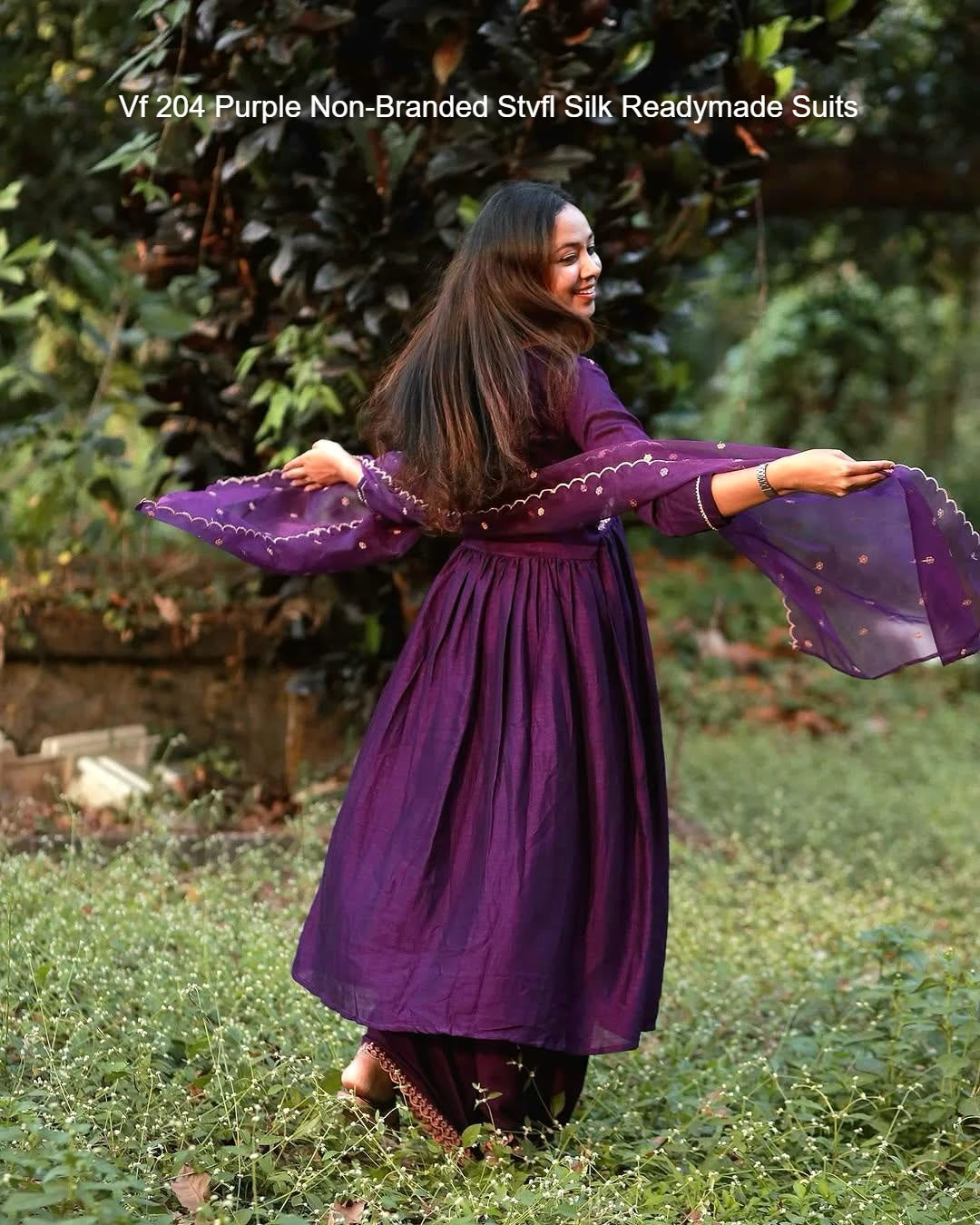 Vf 204 Purple Non-Branded Stvfl Silk Readymade Suits