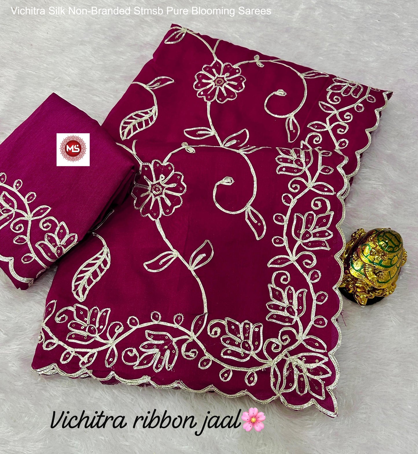 Vichitra Silk Non-Branded Stmsb Pure Blooming Sarees