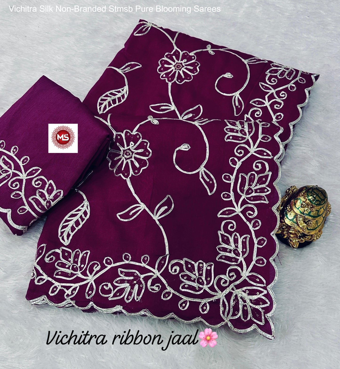 Vichitra Silk Non-Branded Stmsb Pure Blooming Sarees