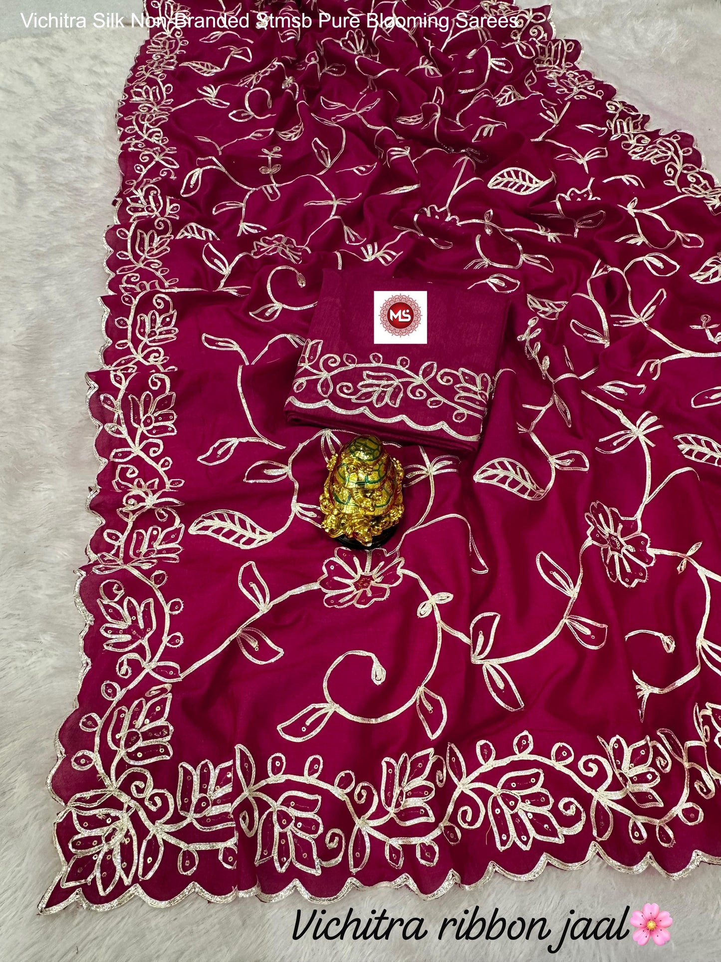 Vichitra Silk Non-Branded Stmsb Pure Blooming Sarees
