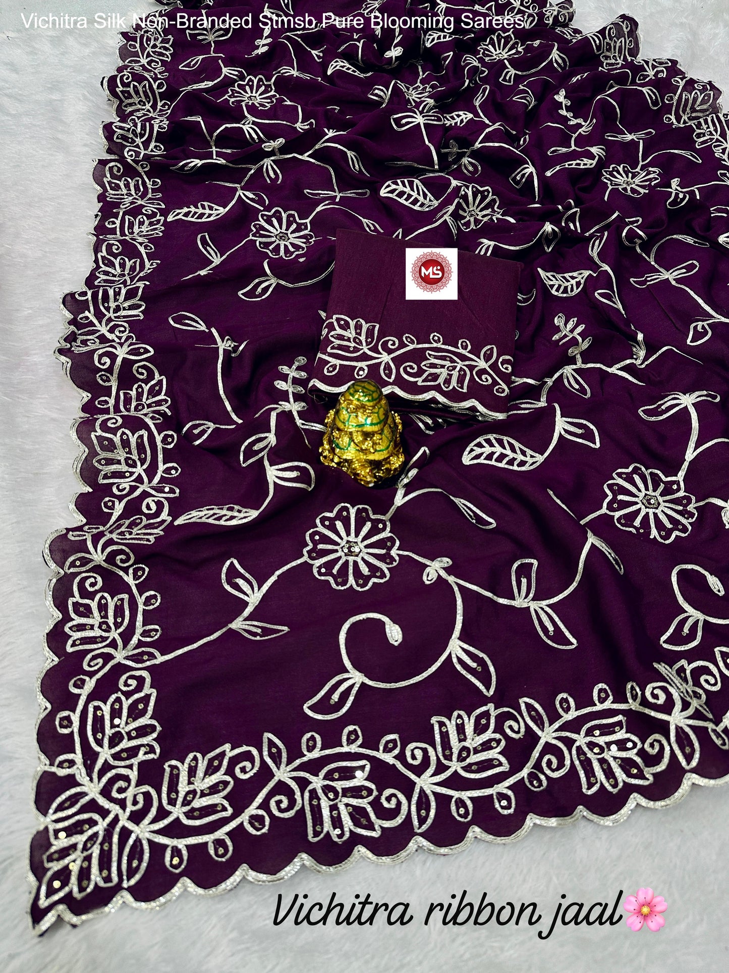 Vichitra Silk Non-Branded Stmsb Pure Blooming Sarees