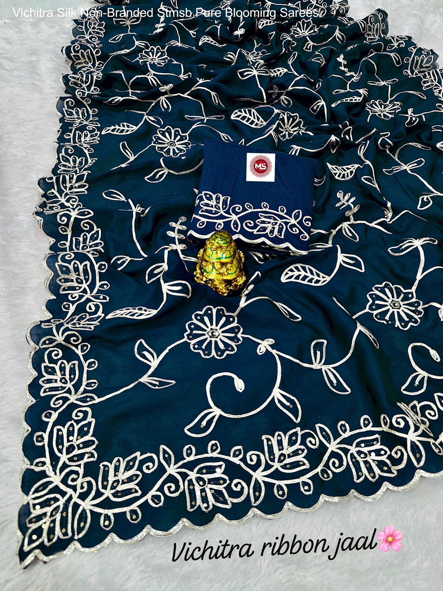 Vichitra Silk Non-Branded Stmsb Pure Blooming Sarees