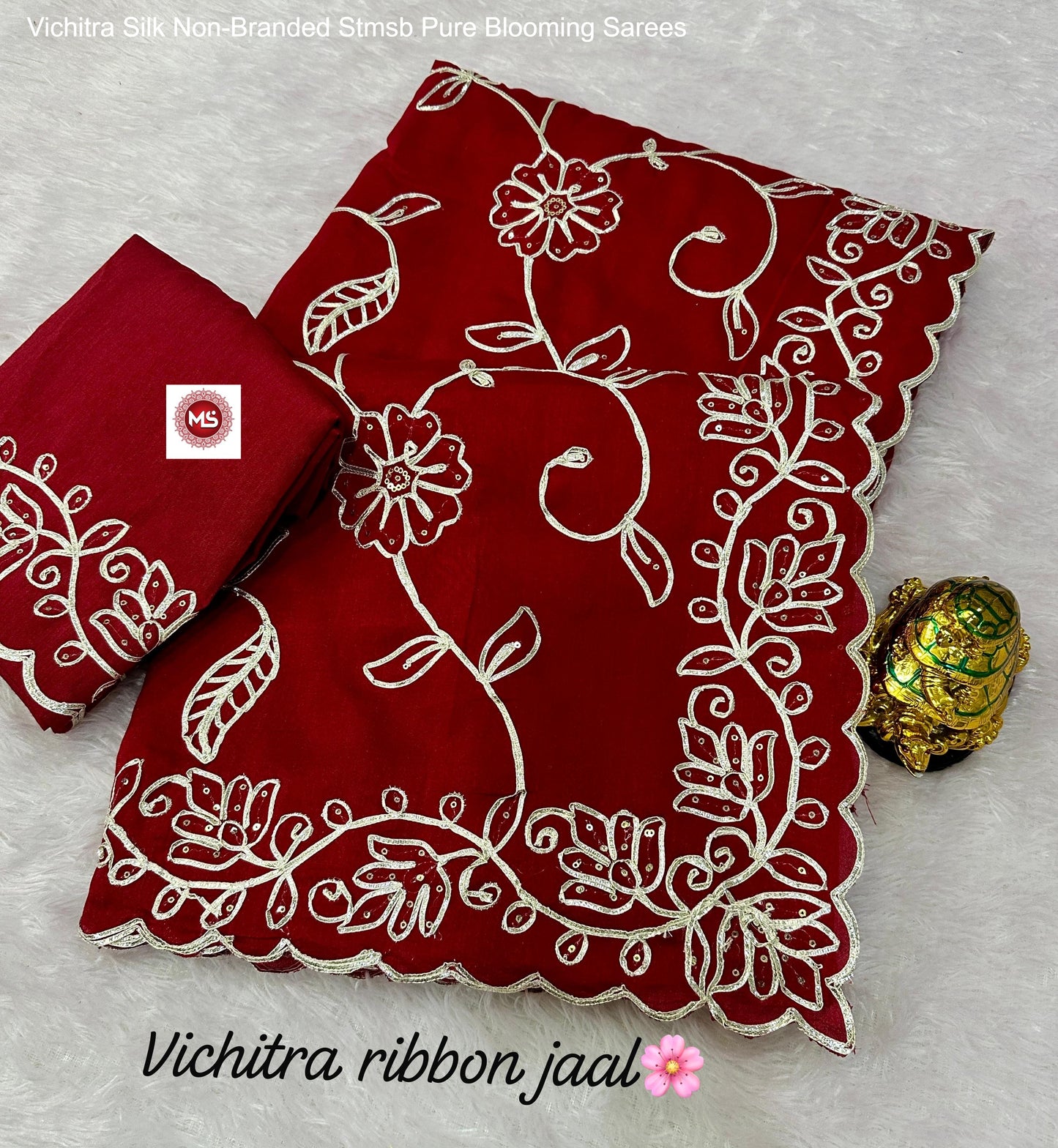 Vichitra Silk Non-Branded Stmsb Pure Blooming Sarees