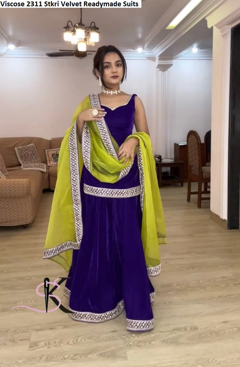 Viscose 2311 Stkri Velvet Readymade Suits