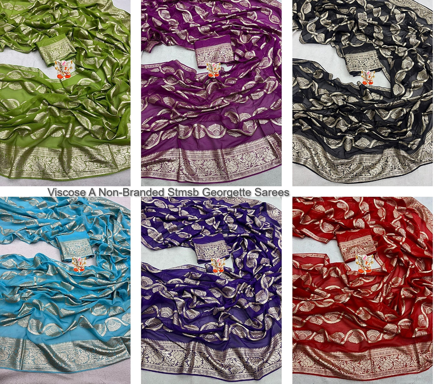 Viscose A Non-Branded Stmsb Georgette Sarees