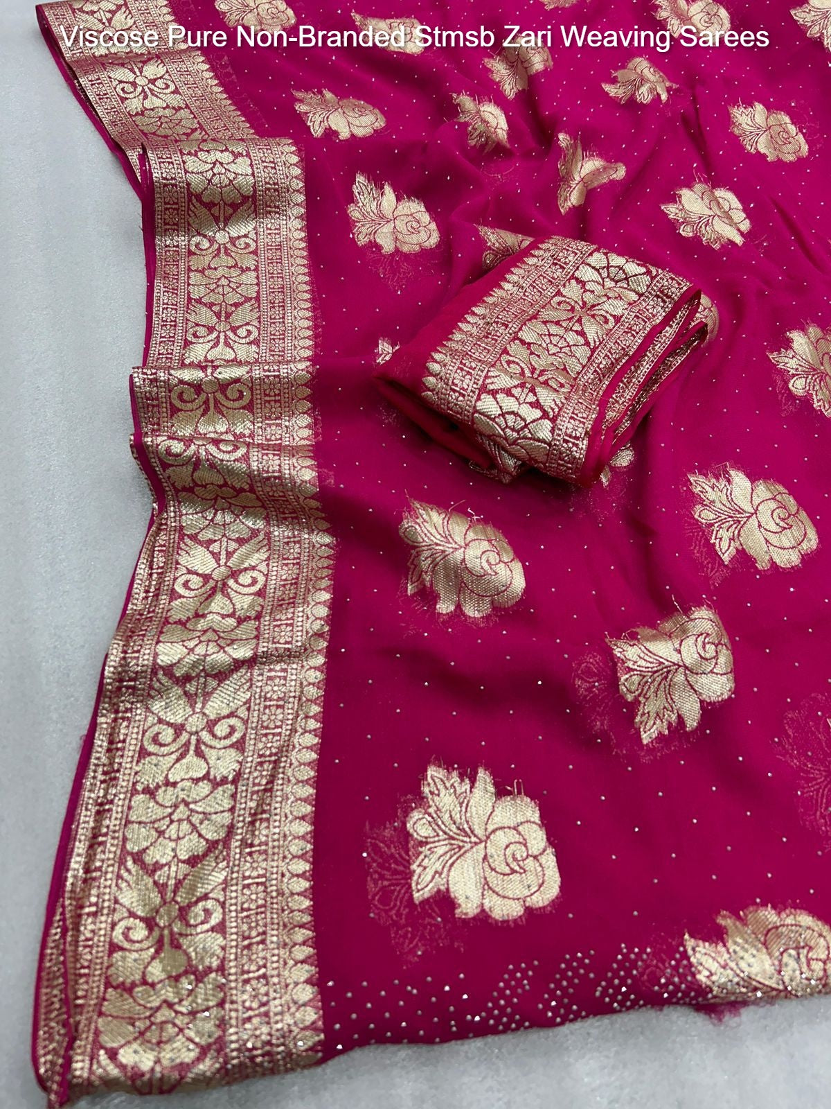 Viscose Pure Non-Branded Stmsb Zari Weaving Sarees