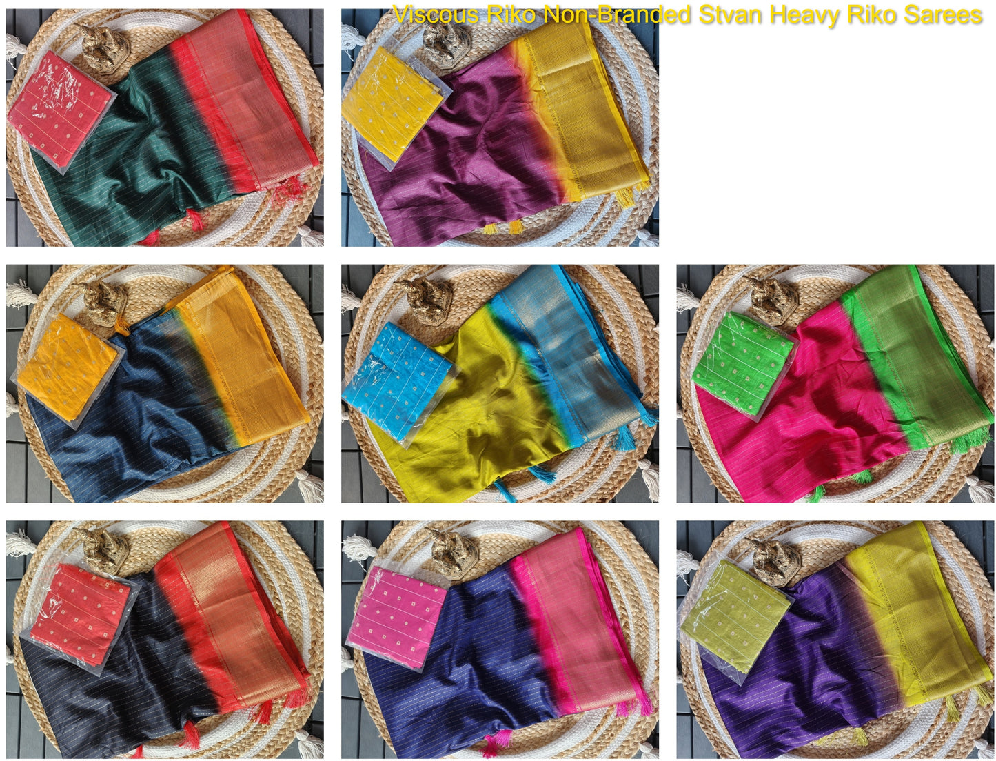 Viscous Riko Non-Branded Stvan Heavy Riko Sarees