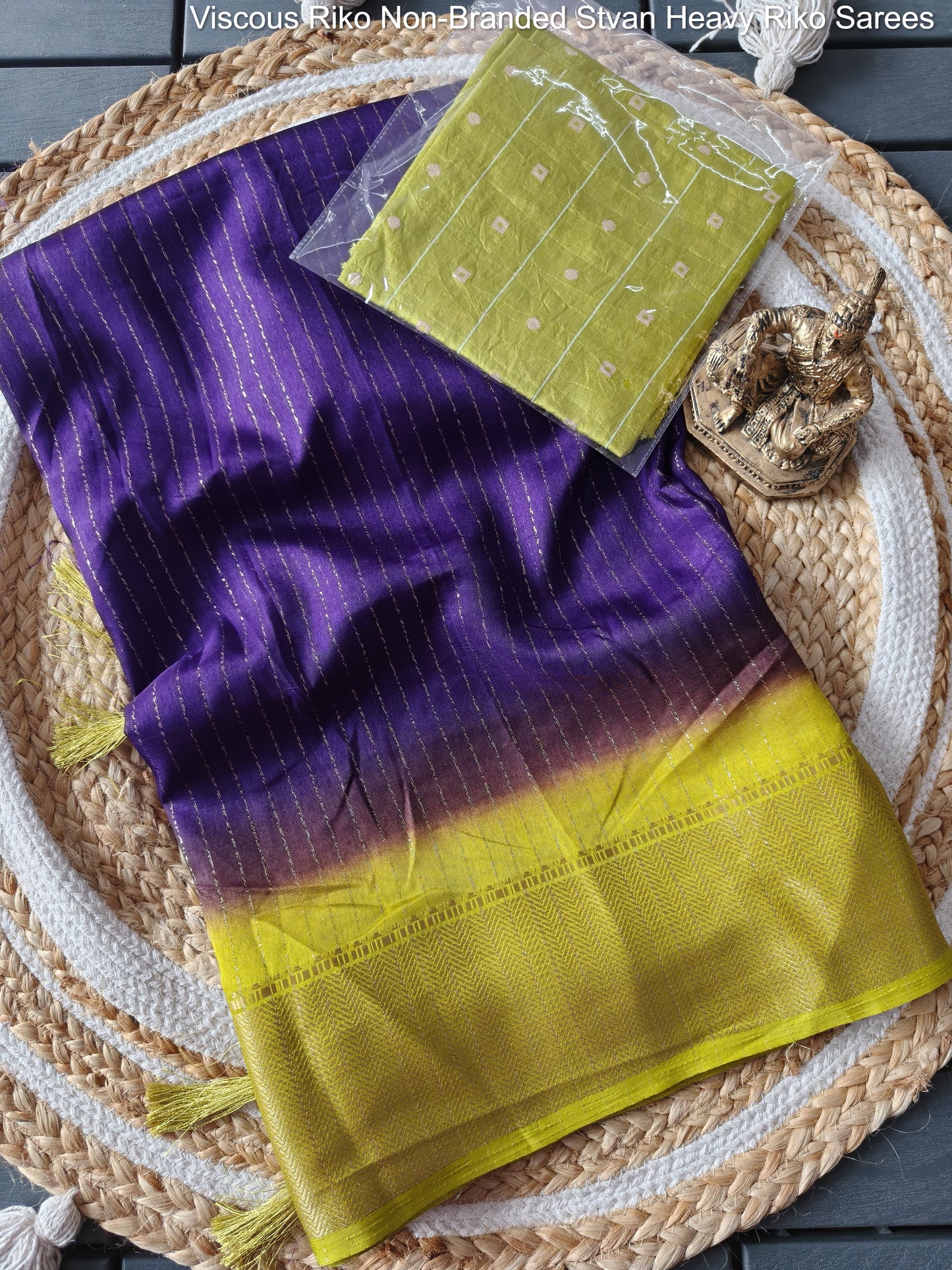 Viscous Riko Non-Branded Stvan Heavy Riko Sarees
