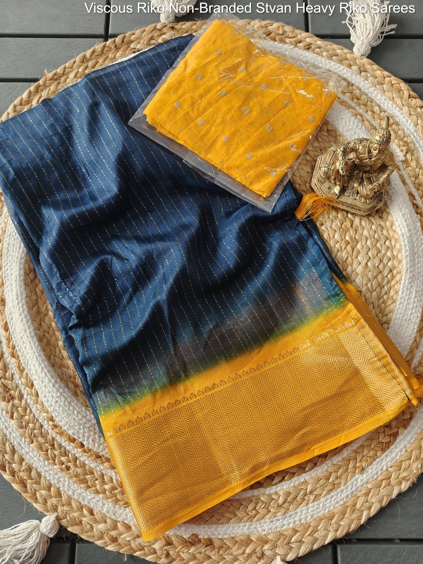 Viscous Riko Non-Branded Stvan Heavy Riko Sarees