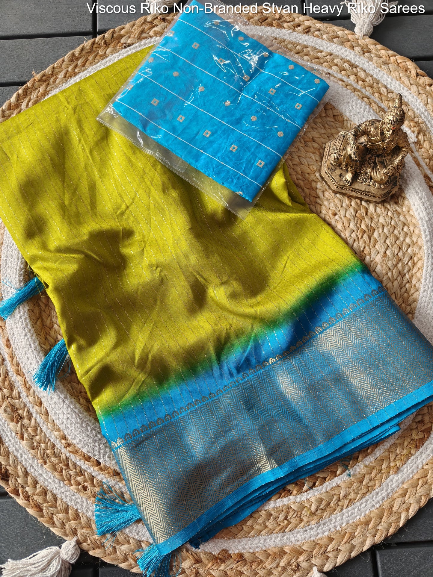 Viscous Riko Non-Branded Stvan Heavy Riko Sarees