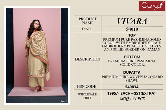 Vivara S4010 Ganga Premium Unstitched Suits