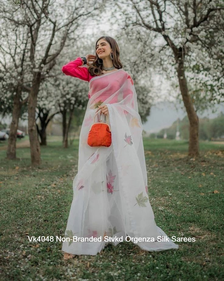 Vk4048 Non-Branded Stvkd Orgenza Silk Sarees