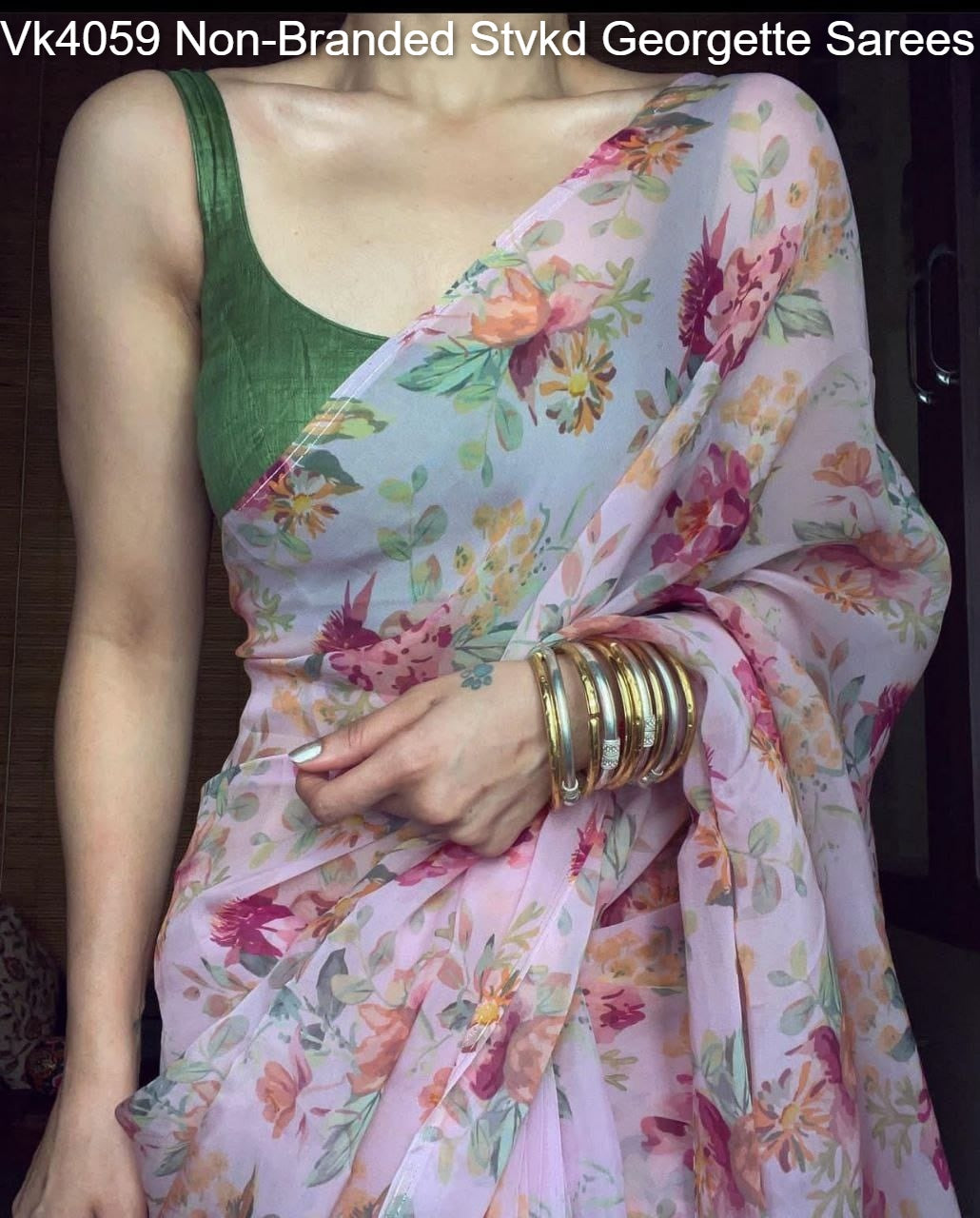 Vk4059 Non-Branded Stvkd Georgette Sarees