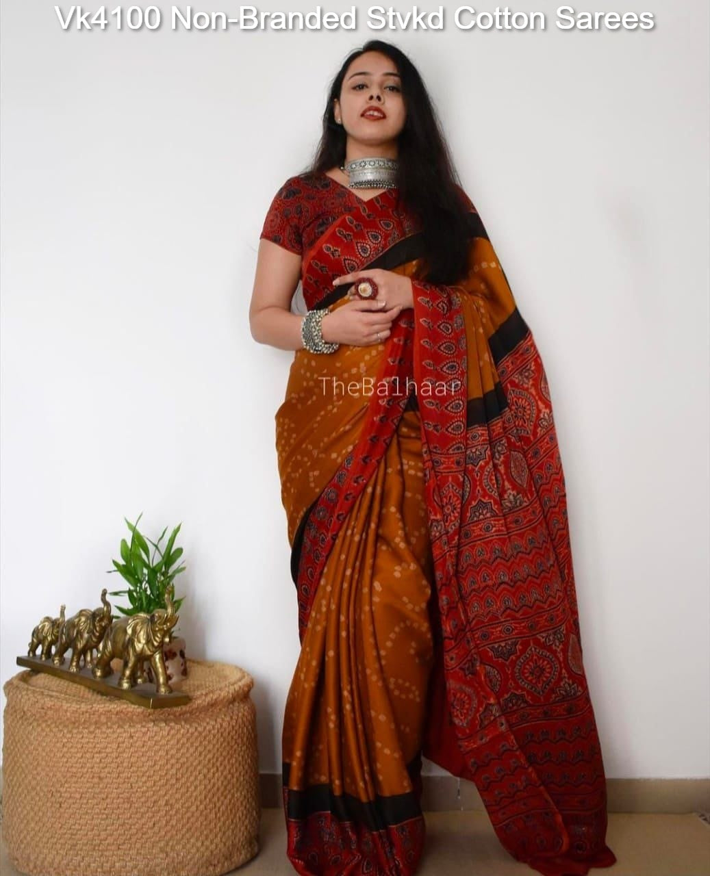 Vk4100 Non-Branded Stvkd Cotton Sarees