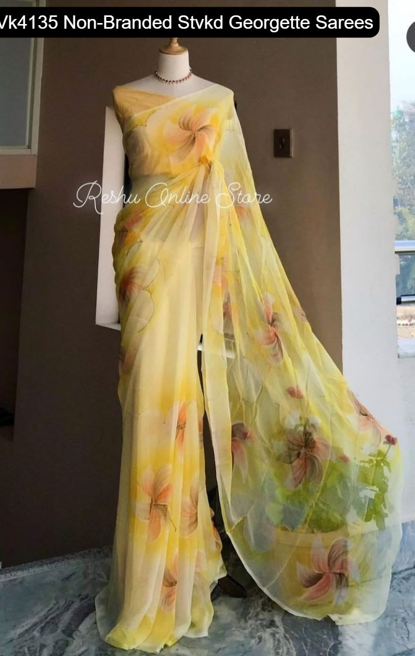 Vk4135 Non-Branded Stvkd Georgette Sarees