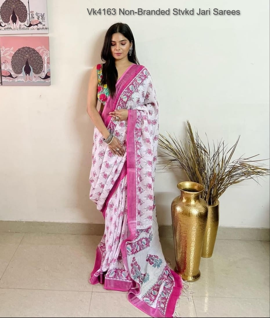 Vk4163 Non-Branded Stvkd Jari Sarees
