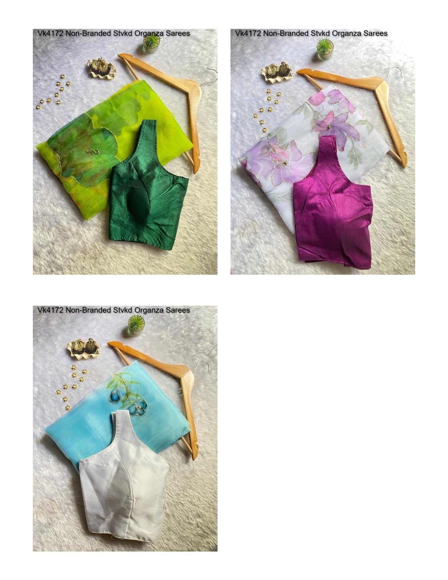 Vk4172 Non-Branded Stvkd Organza Sarees