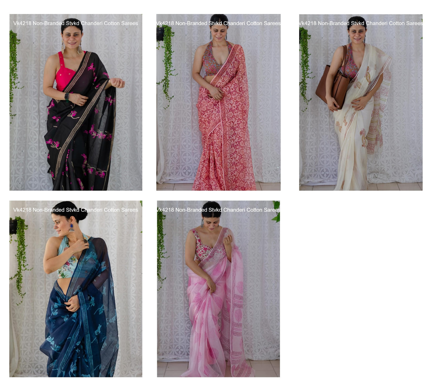 Vk4218 Non-Branded Stvkd Chanderi Cotton Sarees