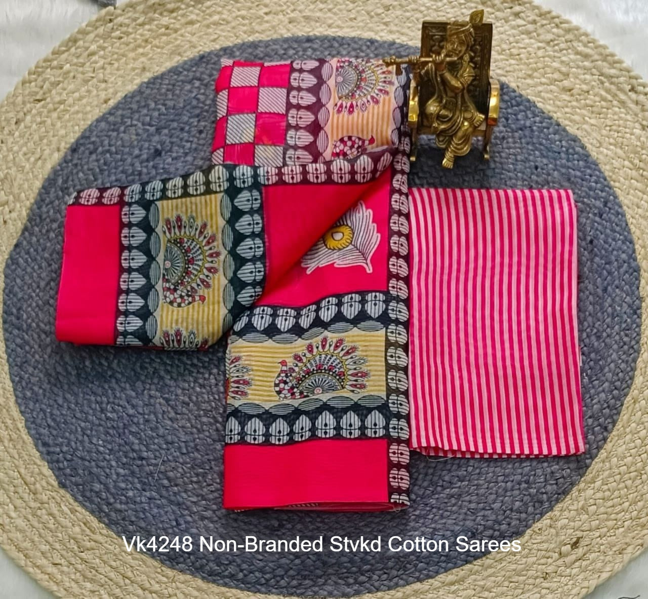 Vk4248 Non-Branded Stvkd Cotton Sarees