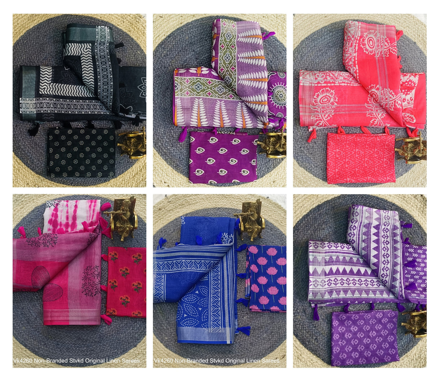 Vk4260 Non-Branded Stvkd Original Linen Sarees