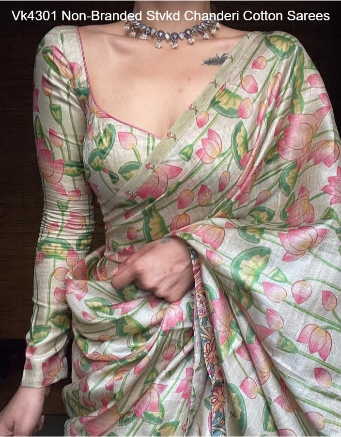 Vk4301 Non-Branded Stvkd Chanderi Cotton Sarees