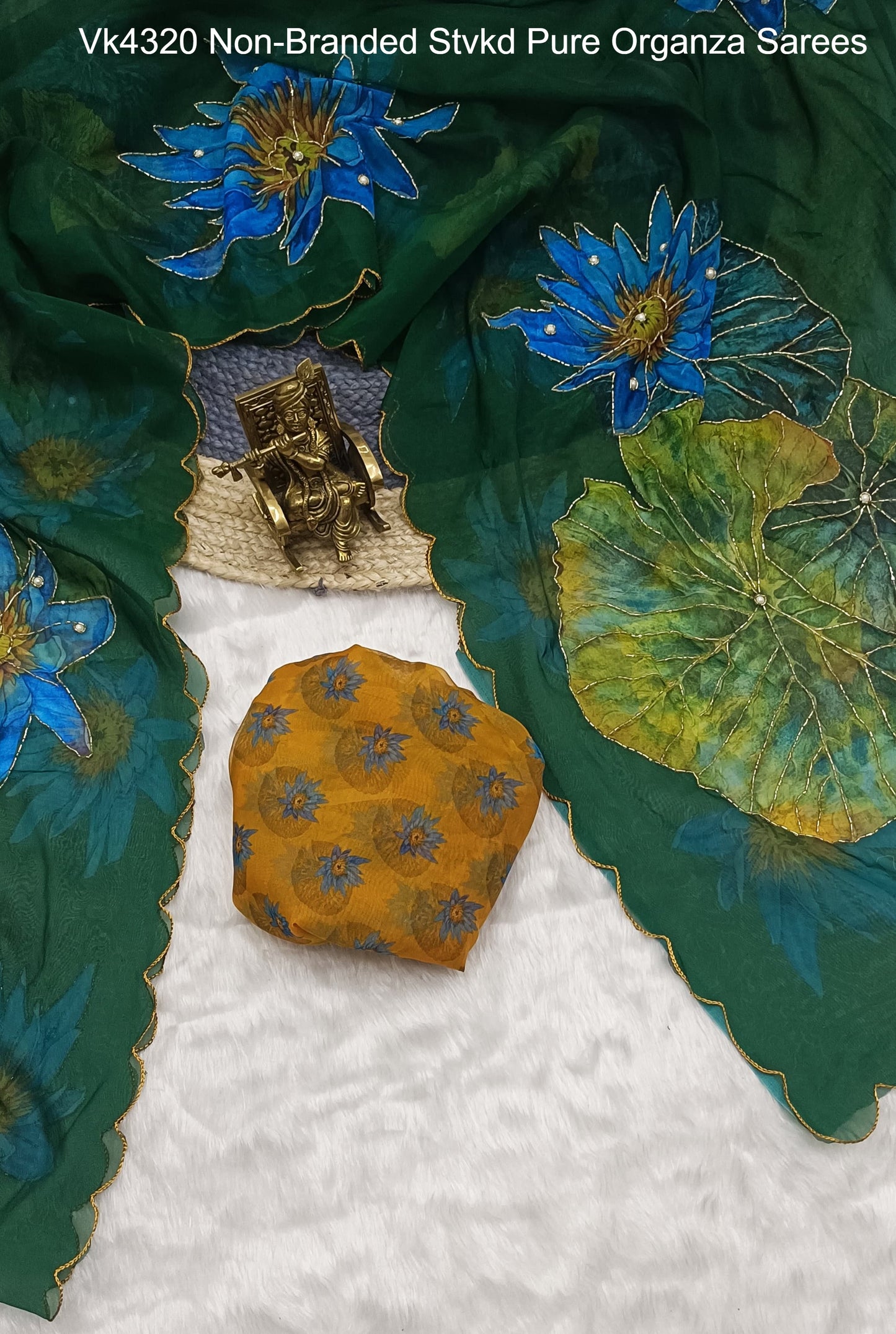 Vk4320 Non-Branded Stvkd Pure Organza Sarees