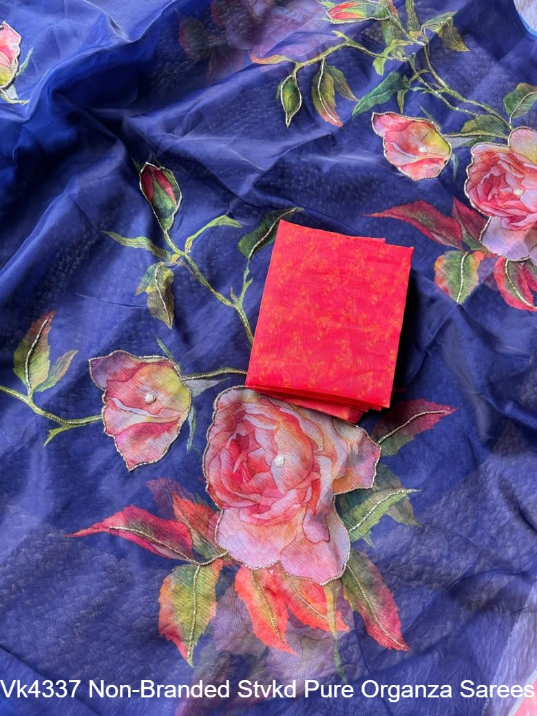 Vk4337 Non-Branded Stvkd Pure Organza Sarees