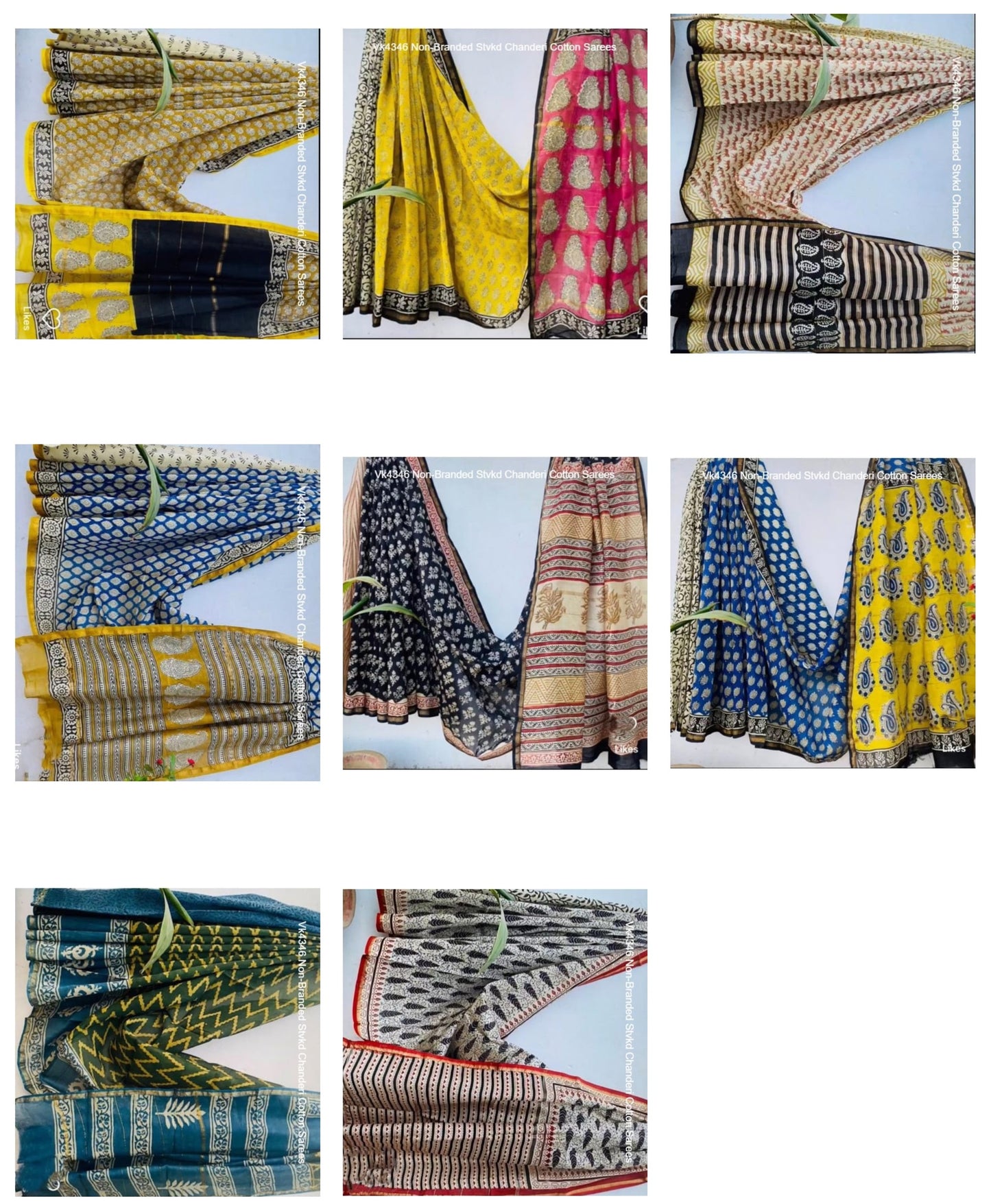 Vk4346 Non-Branded Stvkd Chanderi Cotton Sarees