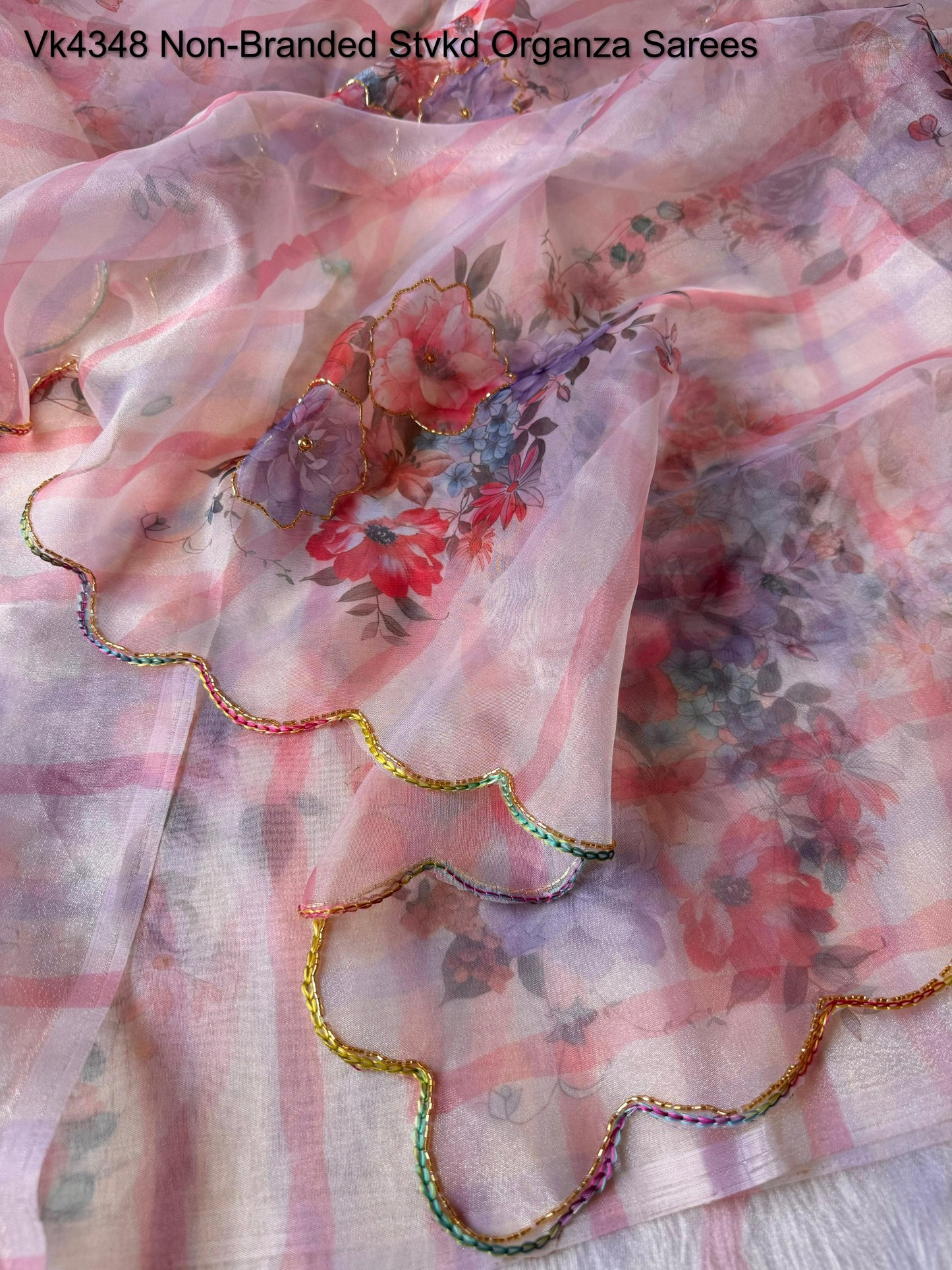 Vk4348 Non-Branded Stvkd Organza Sarees