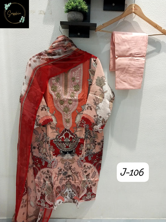 Vol 106 Orange Sapphire Cotton Pakistani Readymade Suits