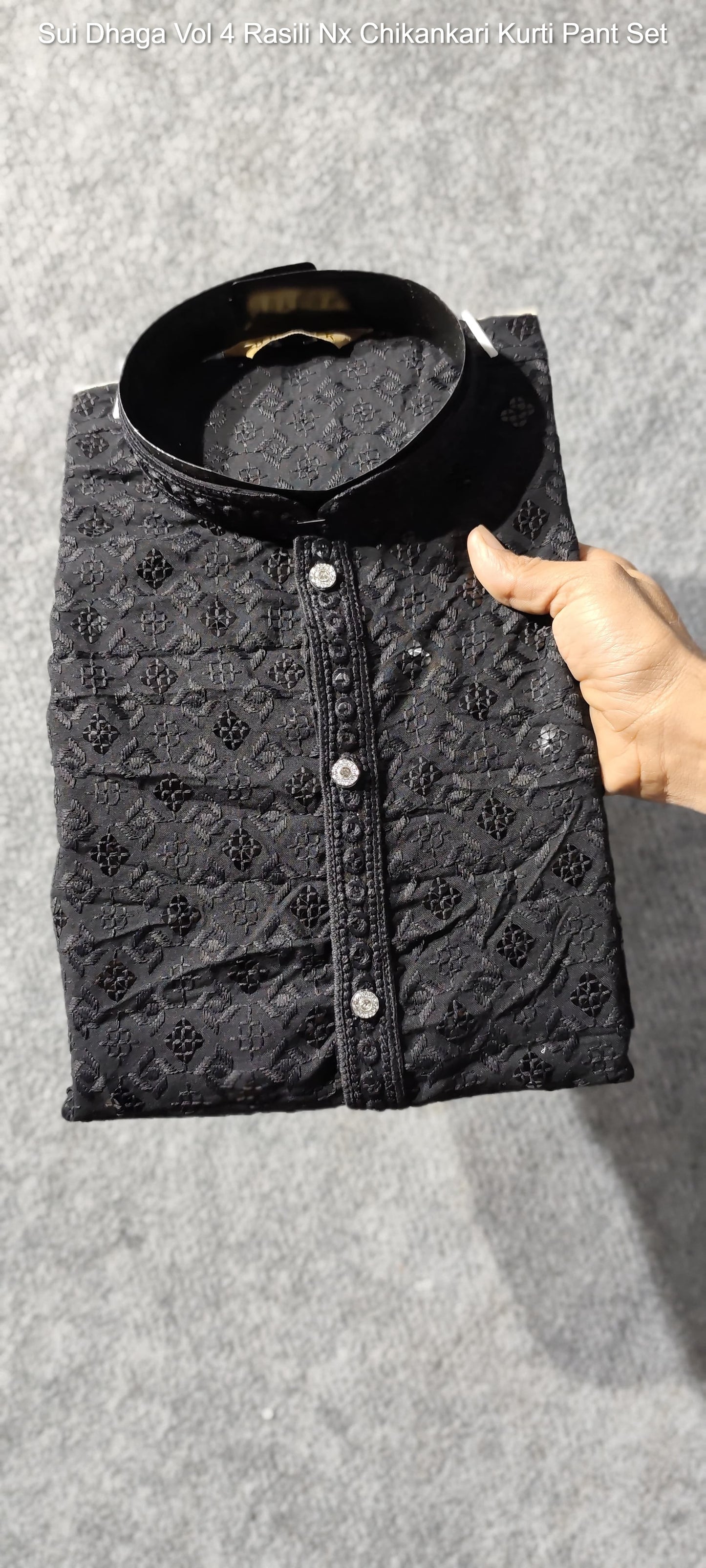 Vol 134 Balck Outluk Lakhnavi Mens Kurta Pyjama