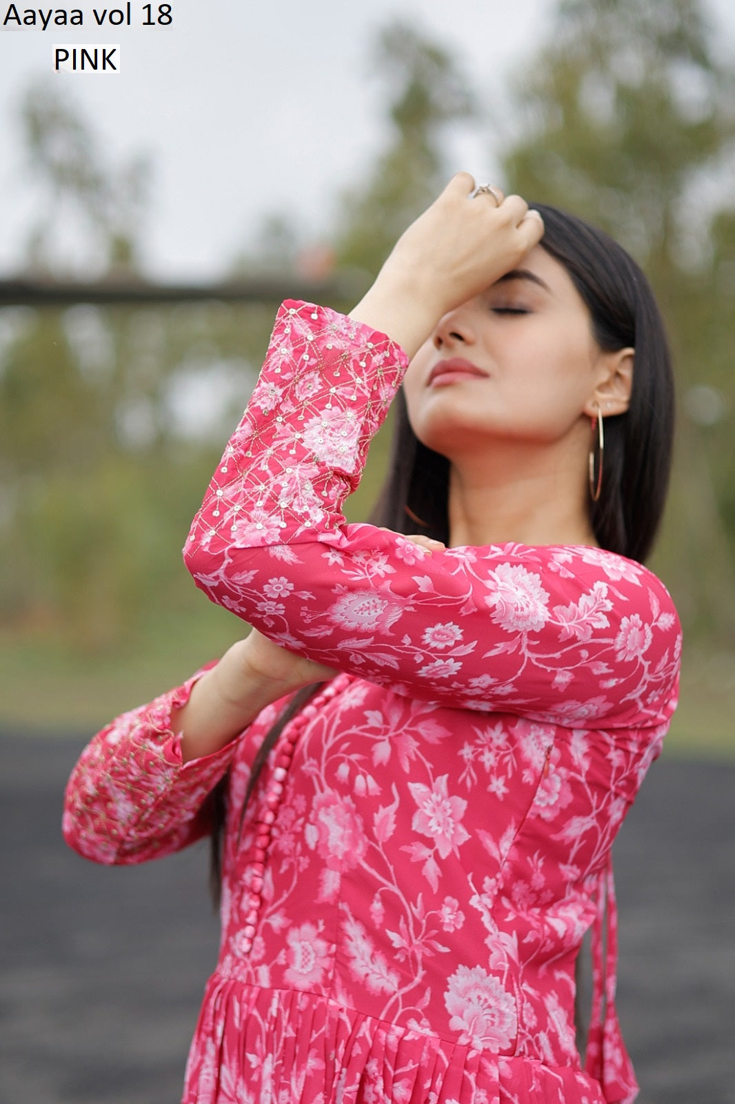 Vol 18 Pink Aayaa Faux Georgette One Piece Gown