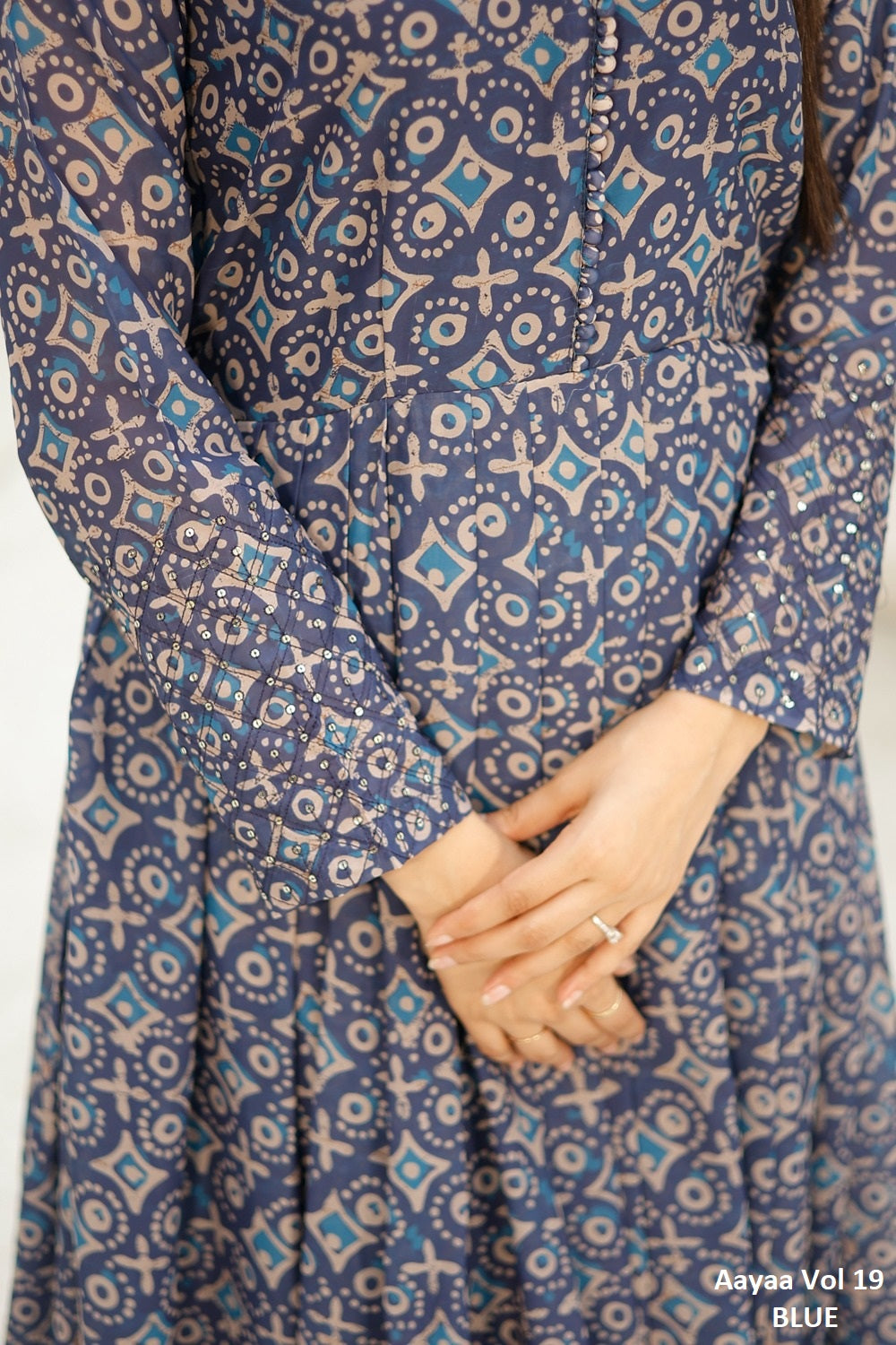 Vol 19 Blue Aayaa Georgette One Piece Gown