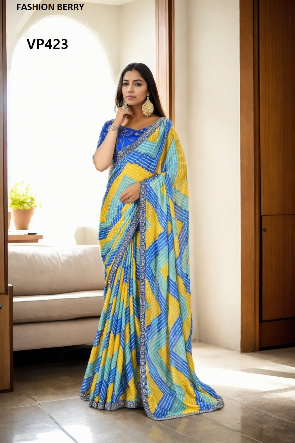 Vp423 Rahi Fashion Berry Embroidery Work Sarees