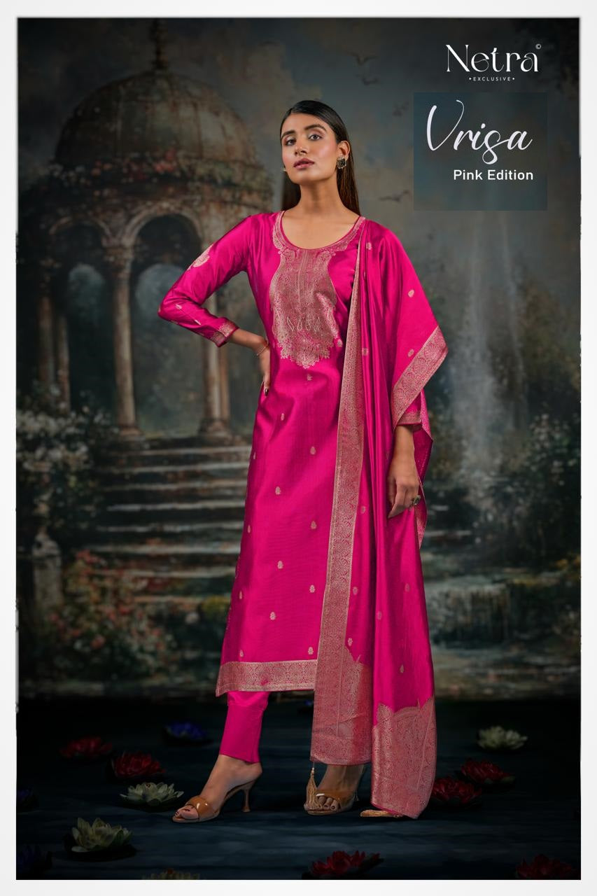 Vrisa Pink Edition Netra Viscose Unstitched Suits