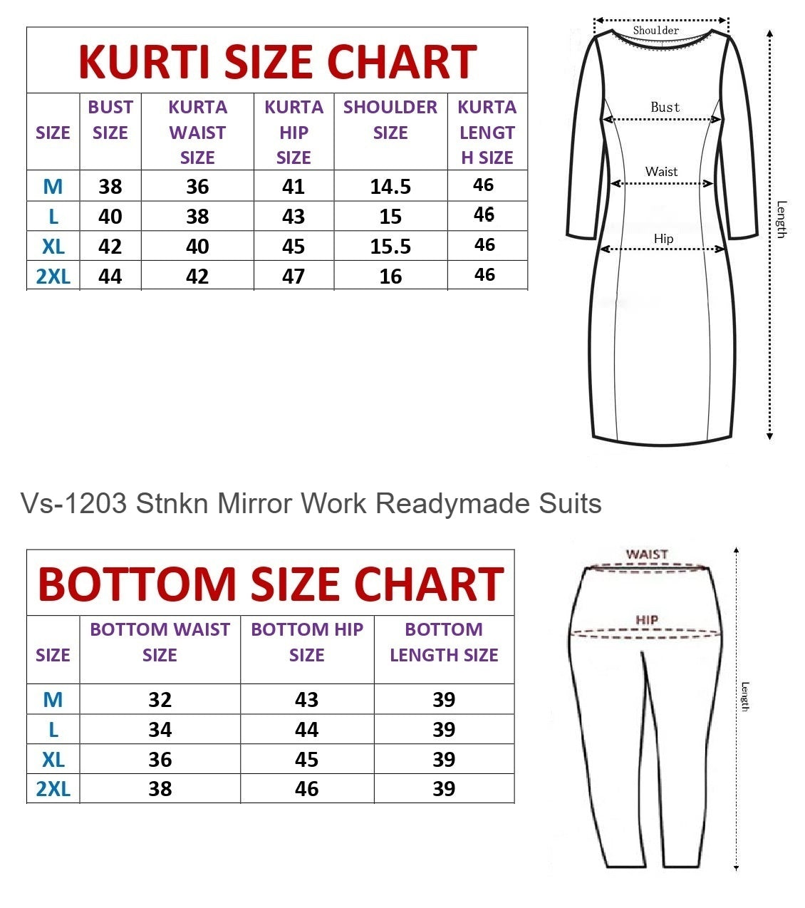 Vs-1203 Stnkn Mirror Work Readymade Suits