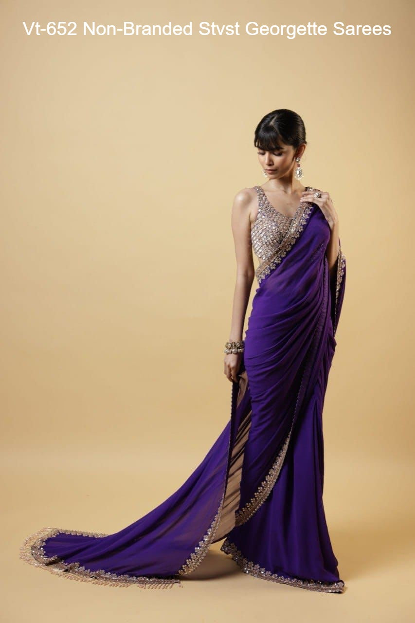 Vt-652 Non-Branded Stvst Georgette Sarees